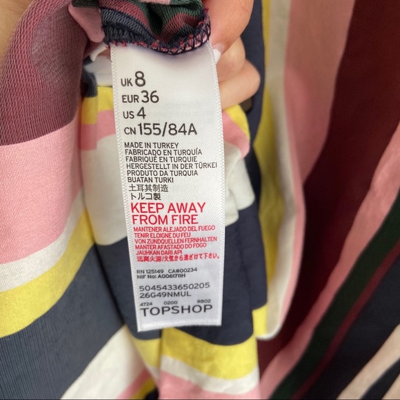 Topshop Striped Button Front Mini Tank Dress - Picture 7 of 7